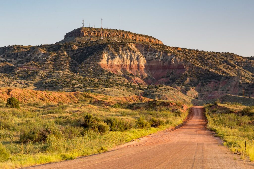 City of Tucumcari New Mexico NM route 66 mountain close up